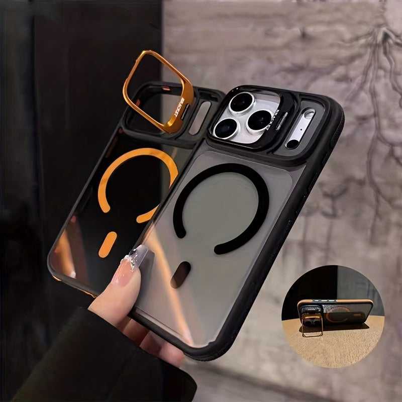 Magnetic Phone Case with Anti-Slip Edge Strip Stand Suitable for iPhone 17