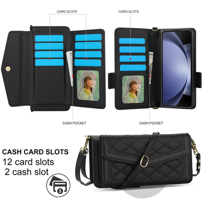 Luxury Card Slot Phone Holder Leather Case for Samsung Galaxy Z Fold Series