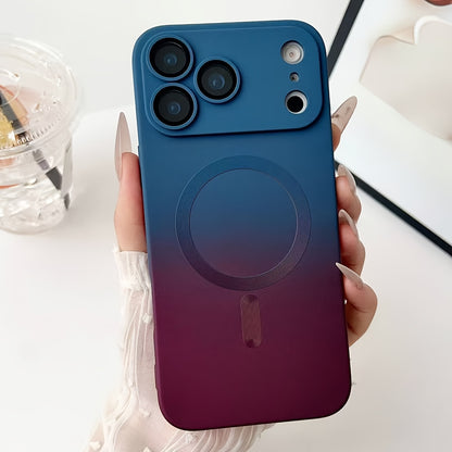 Magnetic Wireless Charging Phone Case Gradient Color For iPhone