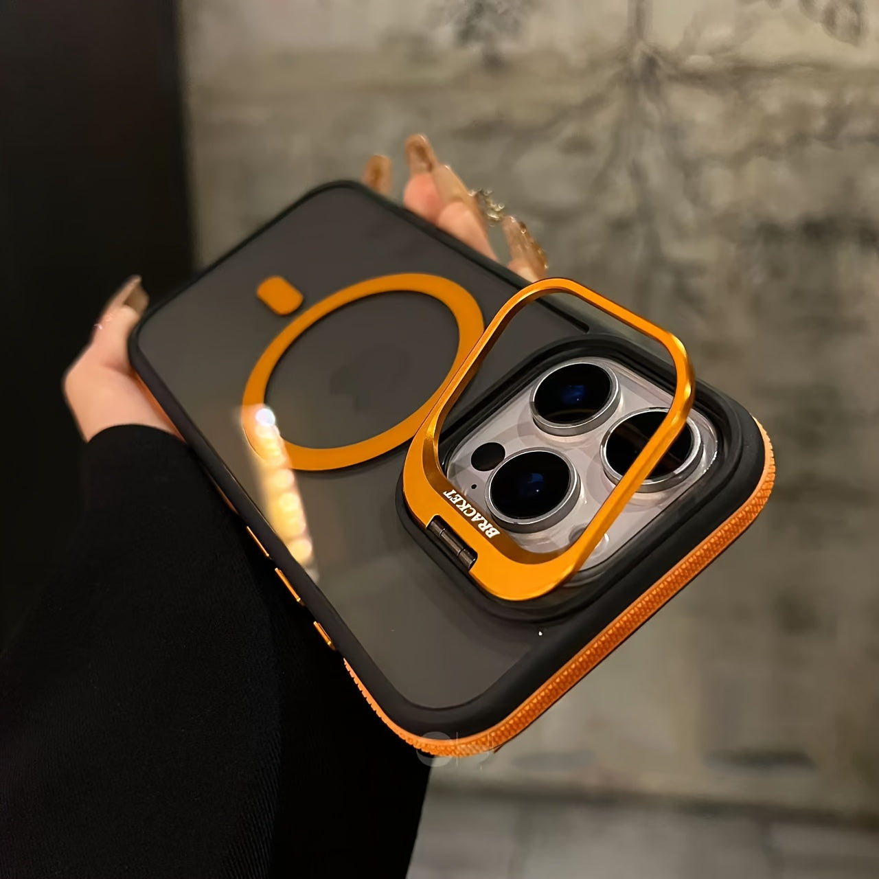 Magnetic Phone Case with Anti-Slip Edge Strip Stand Suitable for iPhone 17