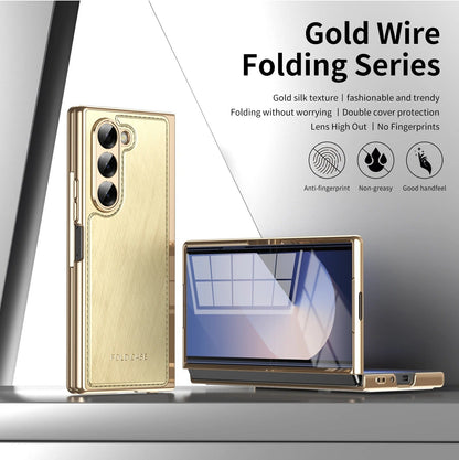 GoldFold Pro – Luxury Leather Z Fold Case with MagSafe & Hinge Protection