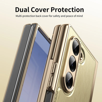 GoldFold Pro – Luxury Leather Z Fold Case with MagSafe & Hinge Protection